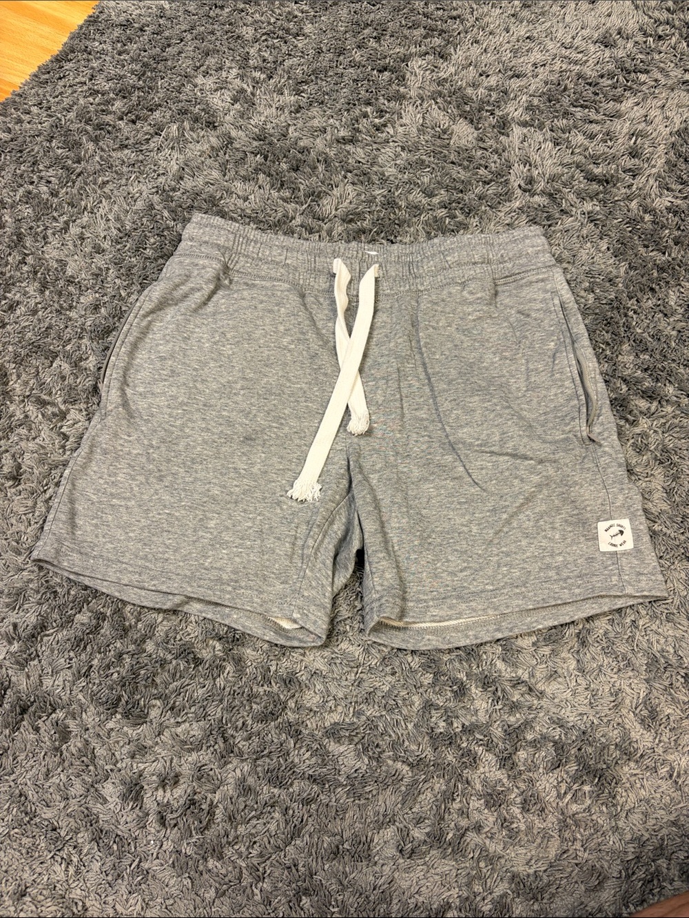 Men's Athletic Gray Drawstring Jersey Shorts
